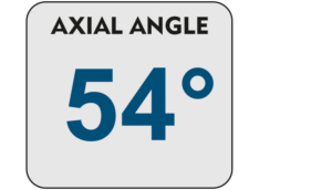 Axial angle 54°