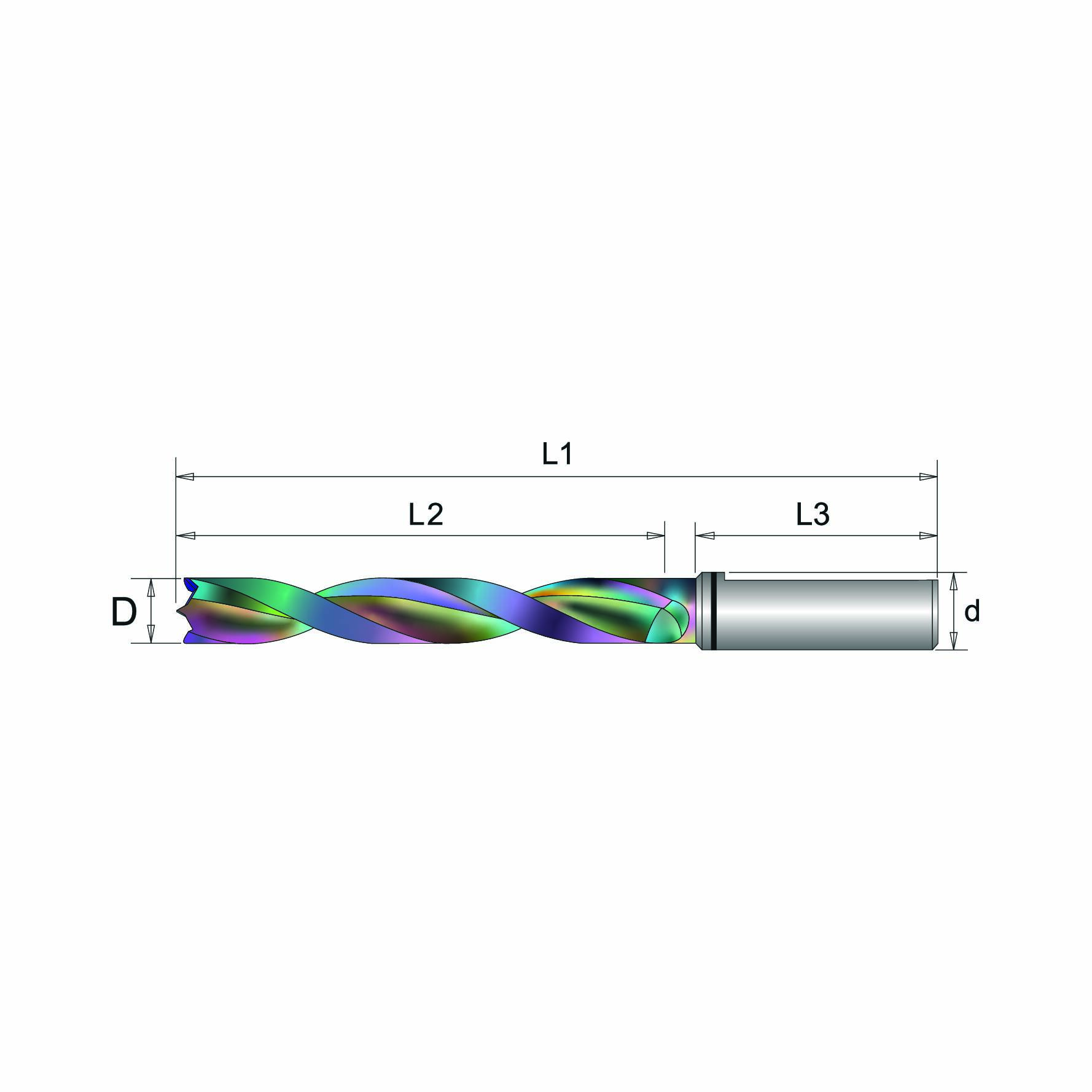 Zenith drill Z3 for blind holes_ total lenght 57,5 mm